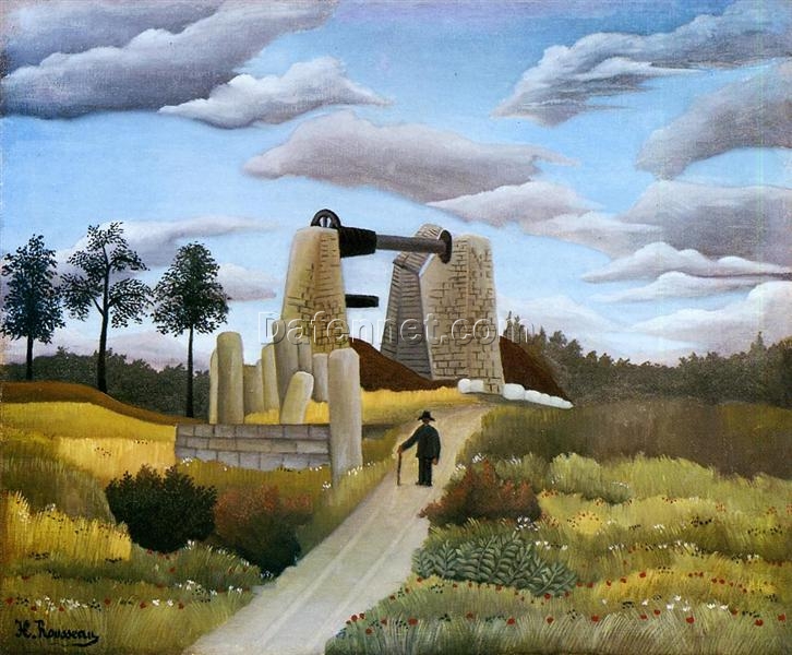 The Quarry by Henri Rousseau – 1896-1897 Naïve Art Oil Painting Replica | Hand-Painted Landscape on Canvas