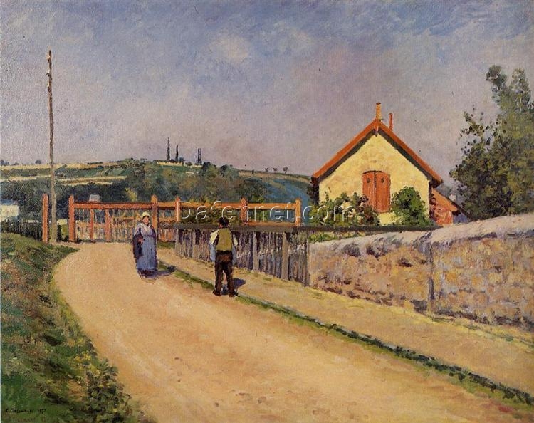 The Railroad Crossing at Les Patis” – Camille Pissarro | 1873 | Timeless Impressionist Landscape