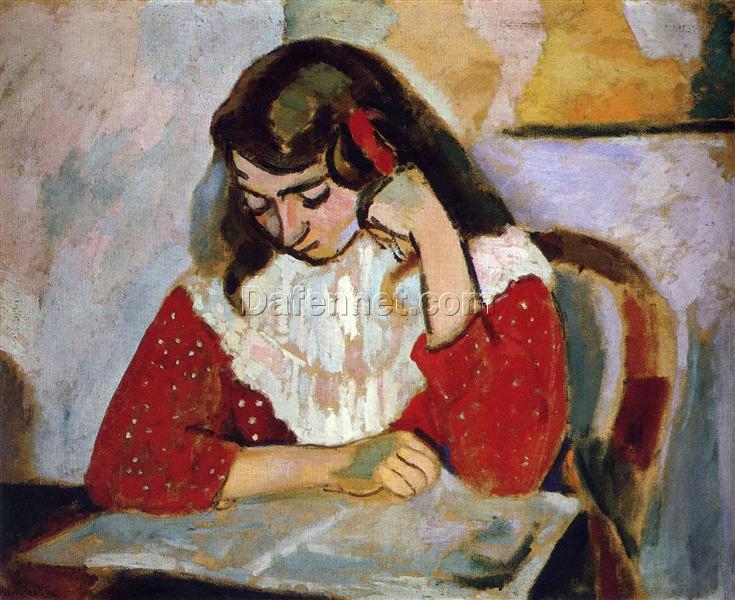 Henri Matisse Inspired Expressionist Portrait – ‘The Reader, Marguerite Matisse’ (1906) – Hand-Painted Oil on Canvas