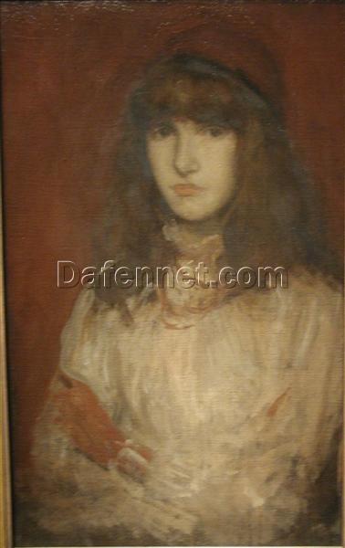 The Red Glove by James Whistler – Classic Realism Portrait in Oil on Canvas