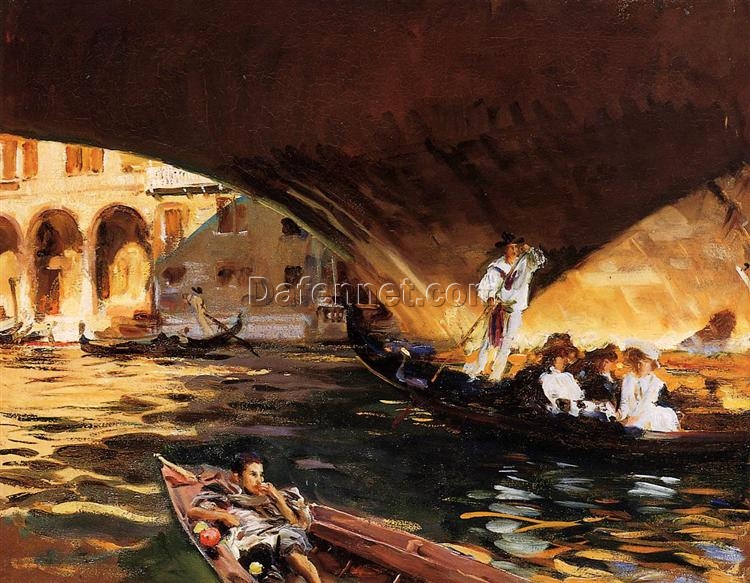 John Singer Sargent Oil Painting – The Rialto, Venice, 1909, Impressionist Cityscape