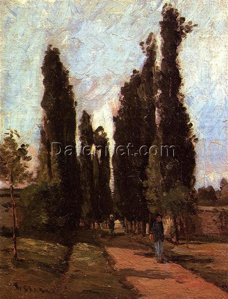 The Road” by Camille Pissarro – 1864 Realist Oil Painting of Rural Tranquility