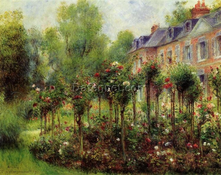 Impressionist Oil Painting Reproduction – The Rose Garden at Wargemont by Pierre-Auguste Renoir