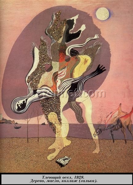 Surrealist-Inspired The Rotting Donkey by Salvador Dalí – Collage & Oil on Panel