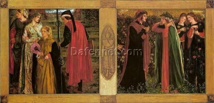 The Salutation of Beatrice Oil Painting – 1859 Dante Gabriel Rossetti Romanticism Art