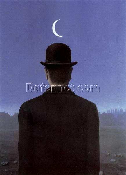 The Schoolmaster Inspired by René Magritte – 1954 Surrealist Symbolic Oil Painting, Canvas (90×65 cm)