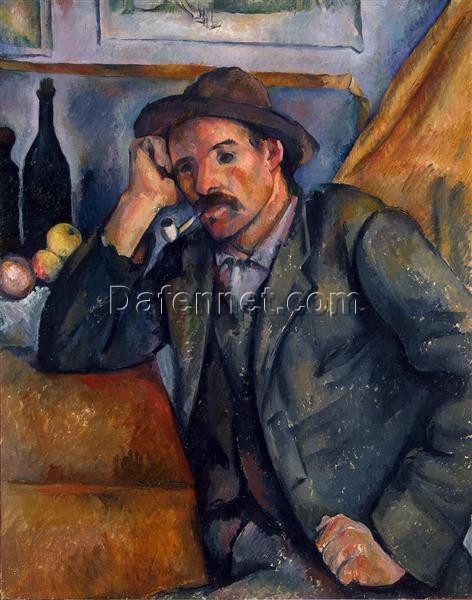 The Smoker” by Cézanne – 1890 Oil Painting Portrait, Post-Impressionist Masterpiece