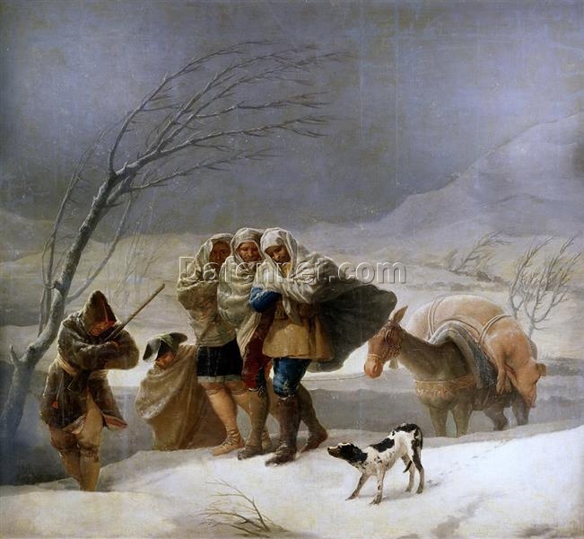 The Snowstorm (Winter) by Francisco Goya – Romanticism Oil Painting, 1786-1787, Museo del Prado