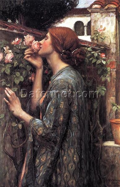 Custom Oil Painting Reproduction of The Soul of the Rose by John William Waterhouse – Romantic Literary Painting