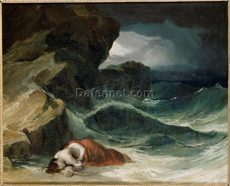 Romantic Marina Painting: The Storm, or The Shipwreck by Théodore Géricault – Oil Reproduction on Canvas