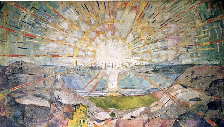 The Sun by Edvard Munch – 1911-1916 Expressionist Landscape Oil Painting