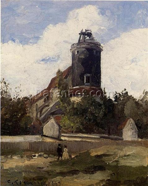 The Telegraph Tower at Montmartre” – 1863 Oil Cityscape by Camille Pissarro