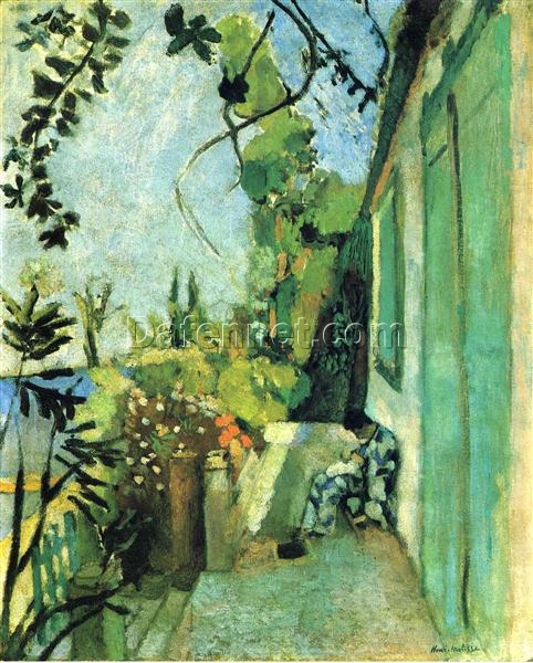 Custom Oil Painting Inspired by Henri Matisse – ‘The Terrace, St. Tropez’ (1904) – Post-Impressionist Genre Painting on Canvas