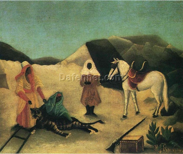 Henri Rousseau The Tiger Hunt – Orientalism Oil Painting | Handmade Genre Painting on Canvas