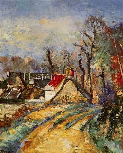 The Turn in the Road at Auvers” by Paul Cézanne – Iconic 1873 Impressionist Cityscape on Canvas