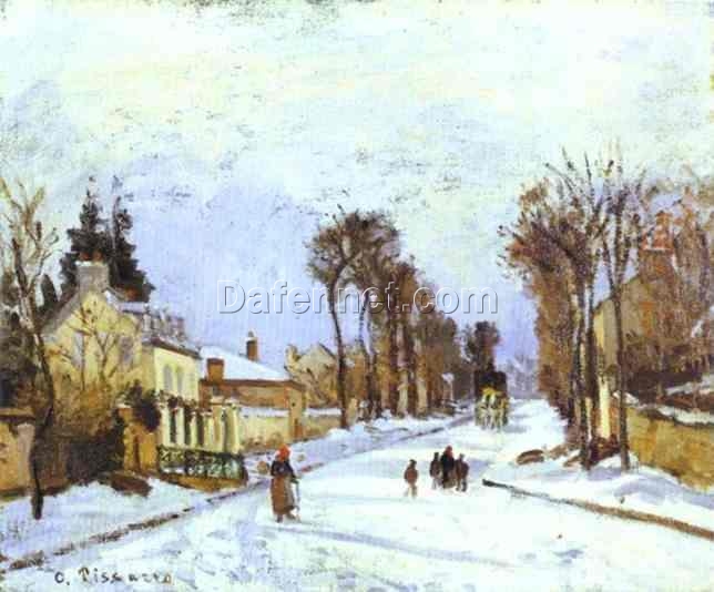 The Versailles Road at Louveciennes” – Camille Pissarro 1869 Realist Landscape Artwork