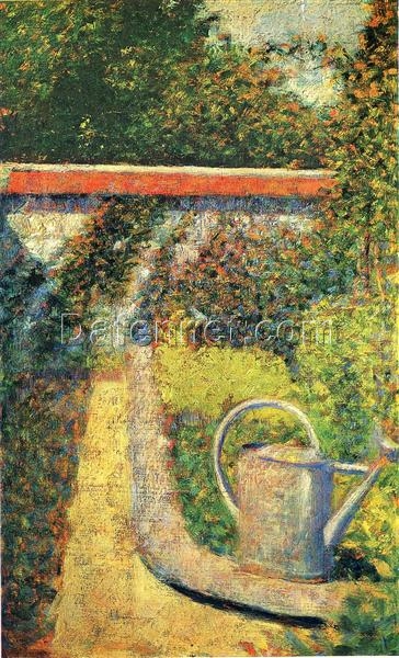 The Watering Can by Georges Seurat – Pointillism Landscape Oil Painting Reproduction