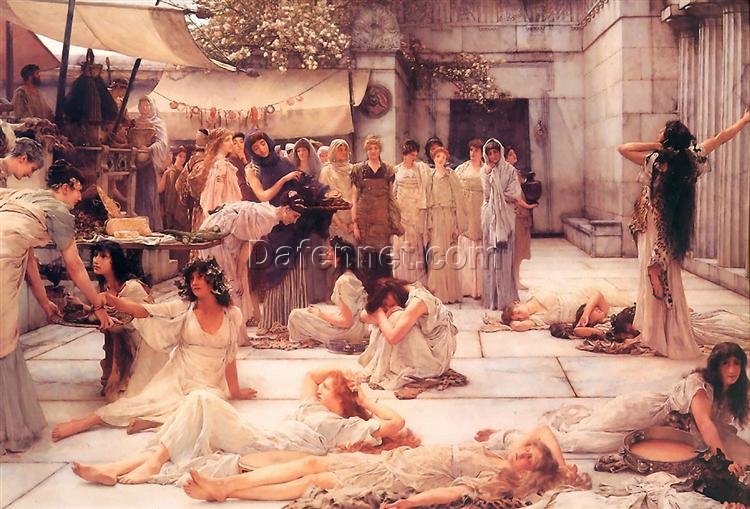 The Women of Amphissa by Sir Lawrence Alma-Tadema (1887) – Romanticism Oil Painting