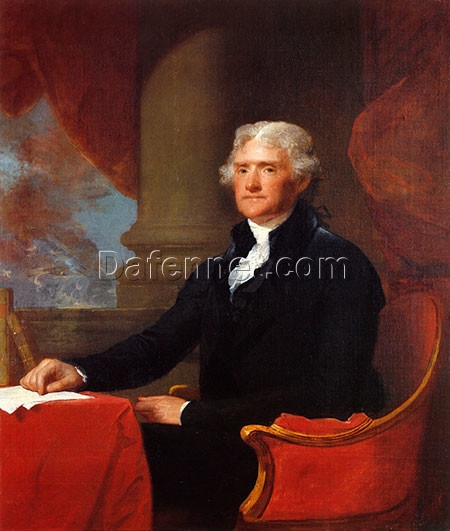 Custom Oil Reproduction of Gilbert Stuart’s Thomas Jefferson – 1807 Romantic Portrait