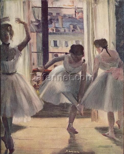 Edgar Degas Three Dancers in an Exercise Hall – 1880 Genre Painting