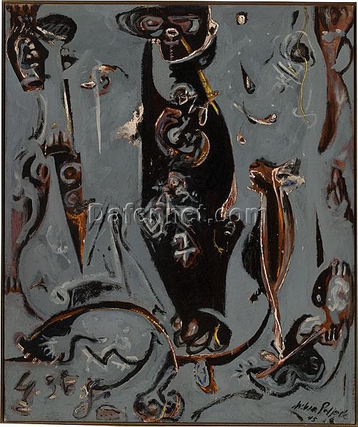 Inspired by Jackson Pollock’s Totem Lesson 2 (1945) – Figurative Abstract Expressionist Oil on Canvas (182.7 x 152.4 cm)