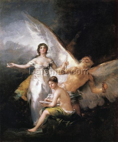 Francisco Goya – Truth Rescued by Time, Witnessed by History (1812-1814) Allegorical Romanticism Oil Painting, Nationalmuseum