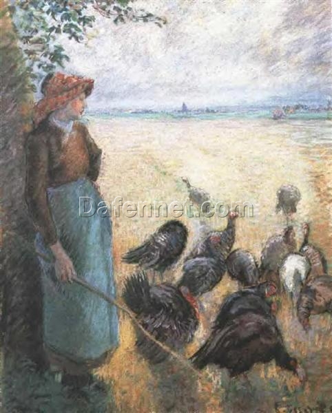 Turkey Girl” (1884) – Classic Camille Pissarro Portrait of Rural Life