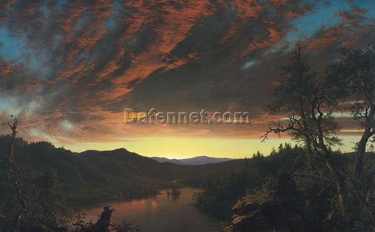 Frederic Edwin Church Twilight in the Wilderness – Luminism Cloudscape Oil Painting Reproduction