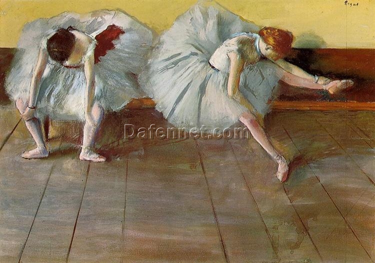 Edgar Degas – Two Ballet Dancers 1879 Pastel Painting