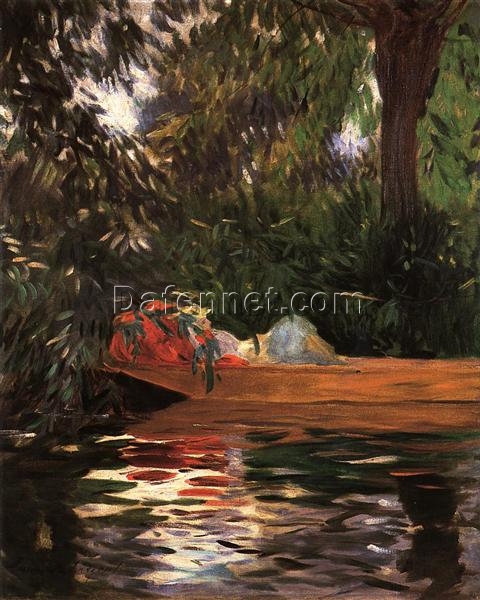 Hand-Painted Oil Painting ‘Under the Willows’ by John Singer Sargent – Impressionist Genre Art from Dafen Village