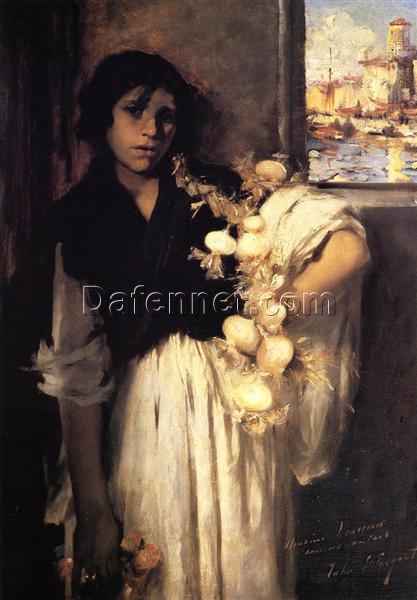 Oil Painting Inspired by John Singer Sargent’s Venetian Onion Seller – Realistic Portrait Art on Canvas