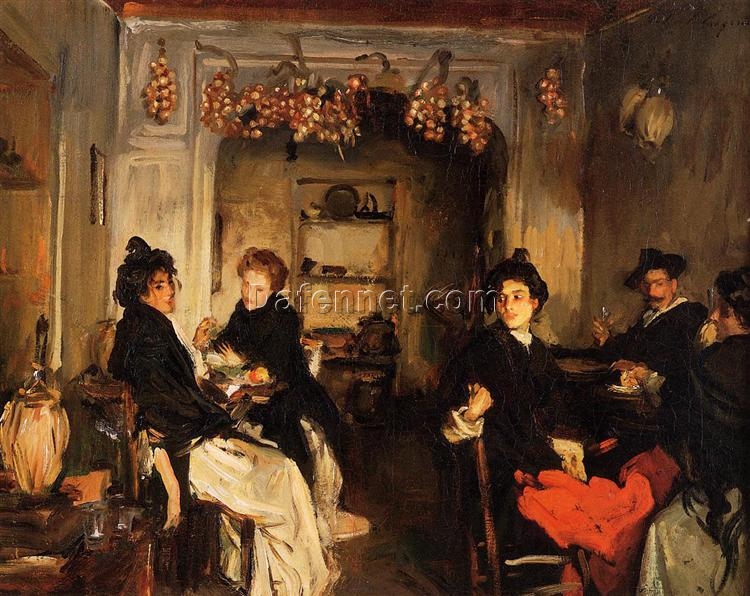 Venetian Wineshop by John Singer Sargent – 1898 Oil Painting, Realism, Genre Art