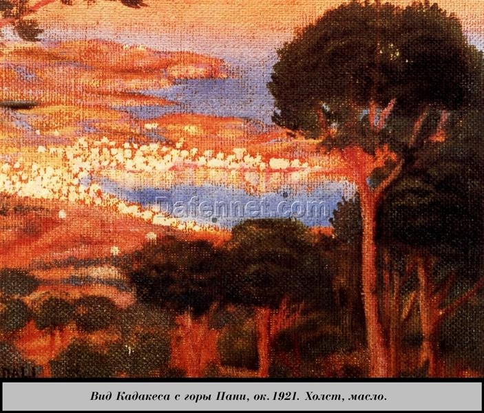 Oil Painting Inspired by Salvador Dalí – View of Cadaqués from Mount Pani (c.1921)