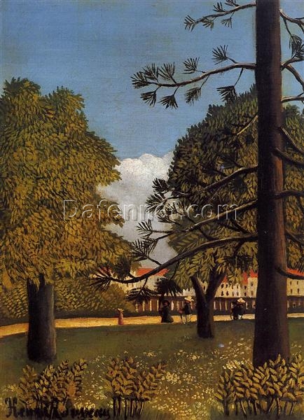 Henri Rousseau “View of Parc de Montsouris” Oil Painting Reproduction – Naïve Art Landscape on Canvas