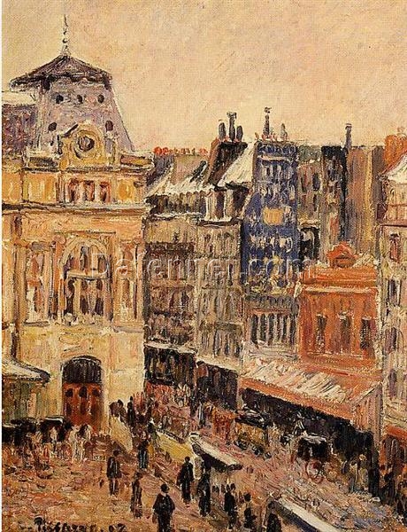 Impressionist Cityscape: View of Paris, Rue d’Amsterdam” (1897) by Camille Pissarro