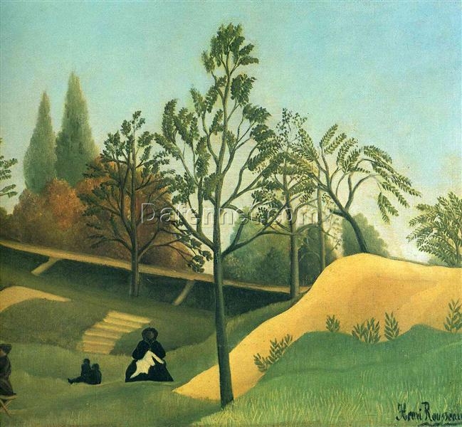 View of the Fortifications by Henri Rousseau – 1896 Naïve Art Oil Painting Replica | Hand-Painted Landscape on Canvas