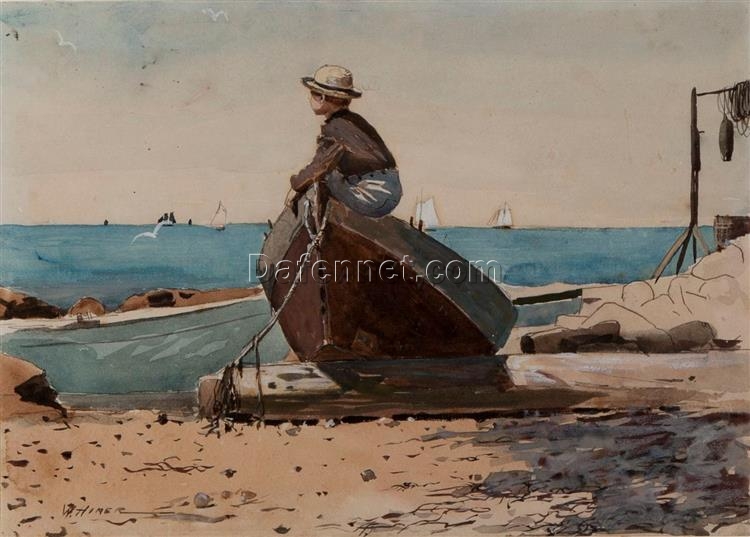 Realist Masterpiece – Waiting for Dad, 1873 by Winslow Homer, High-Quality Replica