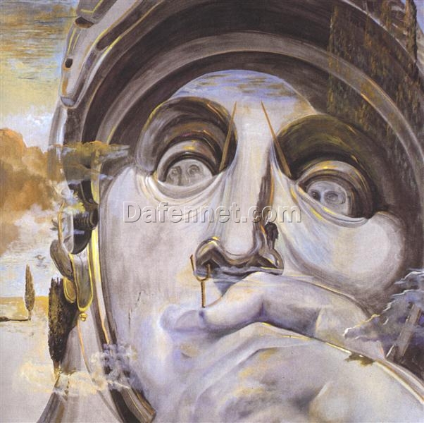 Neoclassical Surrealist Portrait Oil Painting Inspired by Salvador Dali’s “Warrior” – Timeless Symbolism in Classic Surrealism