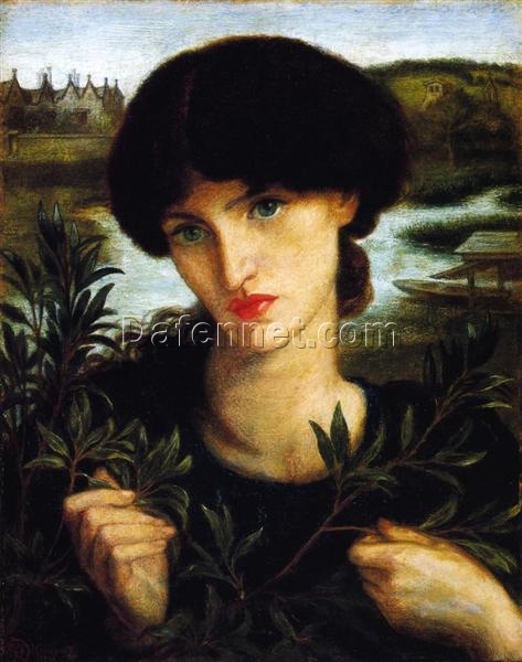 Romantic Oil Portrait – Water Willow by Dante Gabriel Rossetti, 1871 Painting Reproduction