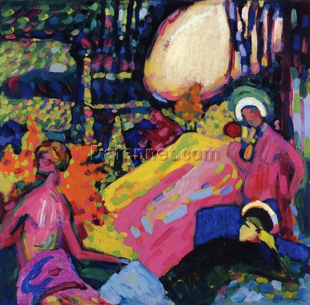 Wassily Kandinsky – White Sound, 1908 Expressionist Genre Painting Reproduction