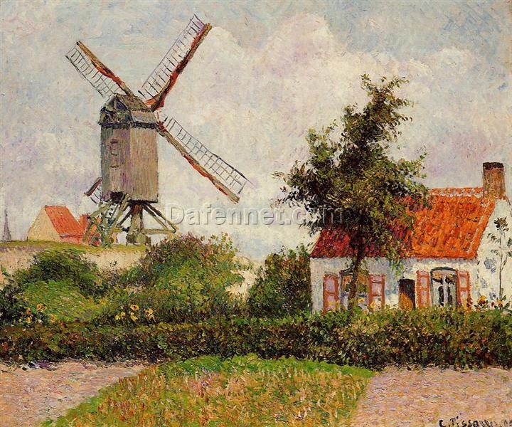 Moulin a Knock, Belgique” (1894) – Beautiful Impressionist Landscape by Camille Pissarro