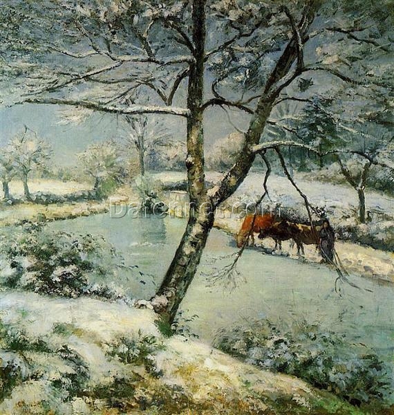 Winter at Montfoucault” – Camille Pissarro, 1875 Impressionist Winter Landscape Art