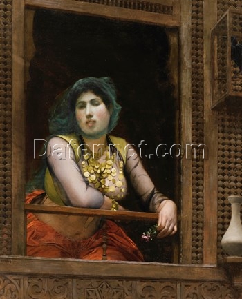 Jean-Léon Gérôme’s Woman at a Balcony | 1888 Orientalist Oil Painting