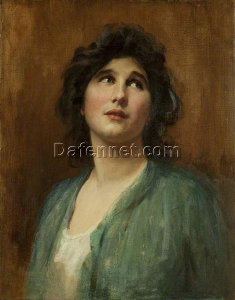 Hand-Painted Luke Fildes ‘Woman, Portrait’ Oil Painting – Academicism Portrait on Canvas from Dafen Village Studio