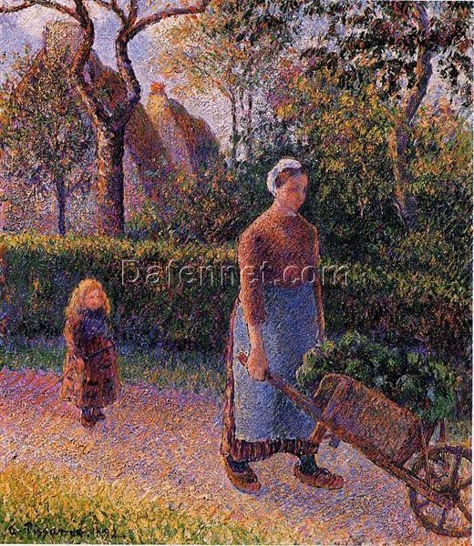 Woman with a Wheelbarrow” (c.1892) – Impressionist Rural Scene by Camille Pissarro