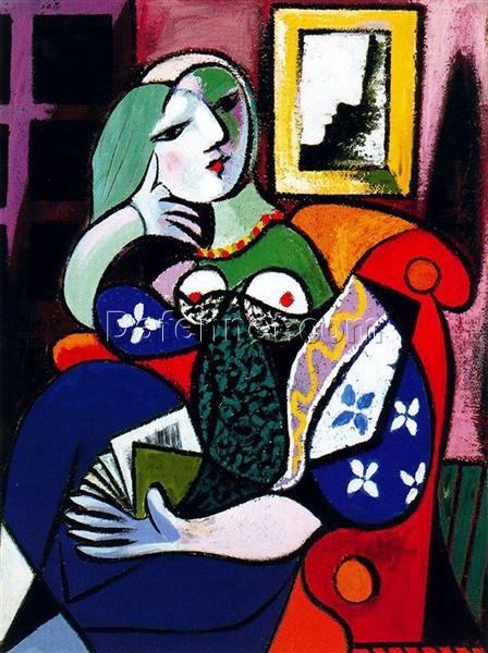 Surrealist Genre Painting Inspired by Picasso – ‘Woman with Book’ (1932) Oil on Canvas