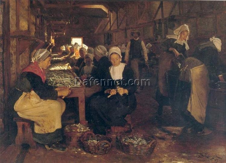 Women of Concarneau by Peder Severin Kroyer – 1879 Realism Genre Painting Reproduction