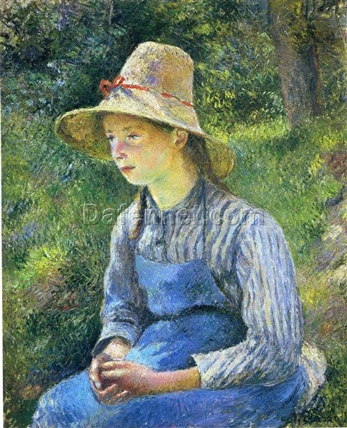 Young Peasant Girl Wearing a Hat” by Camille Pissarro (1881)