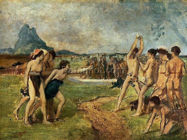 Edgar Degas ‘Young Spartans Exercising’ (1860) – Oil on Canvas History Painting Reproduction