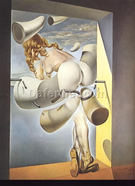 Inspired by Salvador Dali: Young Virgin Auto-Sodomized by the Horns of Her Own Chastity – Surrealist Symbolic Oil Painting